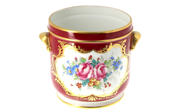 Cache-pot en porcelaine de Paris à décor
