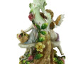 Bougeoir en porcelaine polychrome et or 