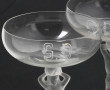 5 coupes en cristal monogrammées SD, piè