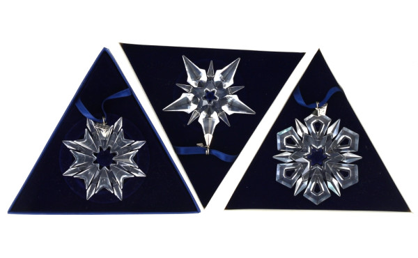 SWAROVSKI - 3 décorations de NOEL en BO