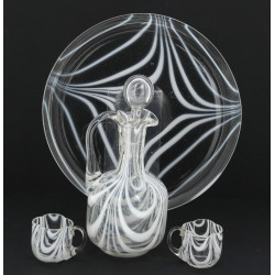 Service à liqueur ancien en verre transp