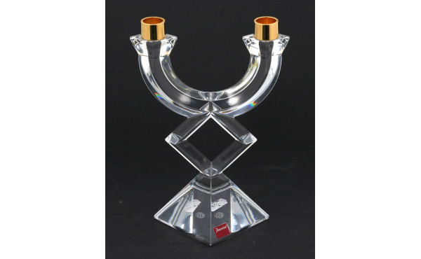 BACCARAT - Petit candélabre en cristal t