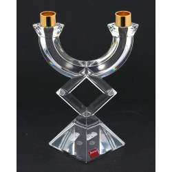 BACCARAT - Petit candélabre en cristal t