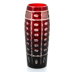Vase en cristal de BOHEME rouge et trans