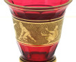 Vase à col évasé en cristal rouge et or 