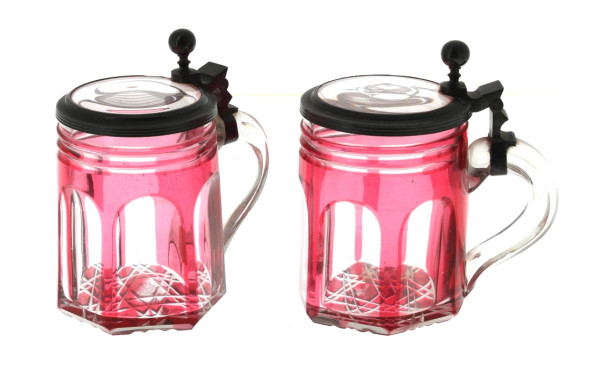 Paire de chopes anciennes en cristal à p