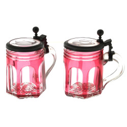 Paire de chopes anciennes en cristal à p