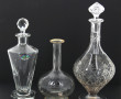 Lot de 3 carafes anciennes en cristal et