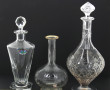 Lot de 3 carafes anciennes en cristal et