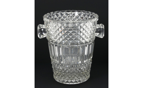 Seau à champagne en verre moulé, H 23,5 