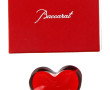 BACCARAT - Cœur rouge en cristal, signé,