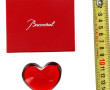 BACCARAT - Cœur rouge en cristal, signé,