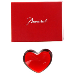 BACCARAT - Cœur rouge en cristal, signé,
