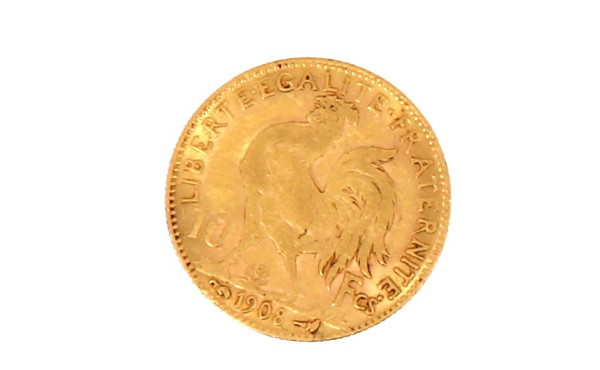 Pièce de 10 F or "1908" coq/Marianne