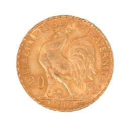 Pièce de 20 F or Coq/Marianne "1907"