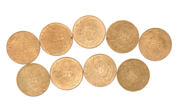 Lot de 9 pièces de 10 F années 80, plusi