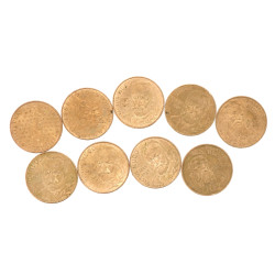 Lot de 9 pièces de 10 F années 80, plusi