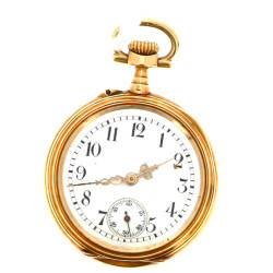 Montre de col en or jaune 18 cts, poinço