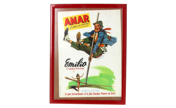 Affiche de cirque des années 60 "Amar le