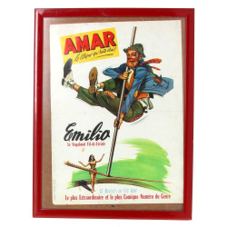 Affiche de cirque des années 60 "Amar le