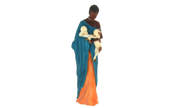 "Jeune fille Masaï", sculpture en résine