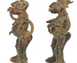 Paire d'ancêtres en bronze H. 32 cm