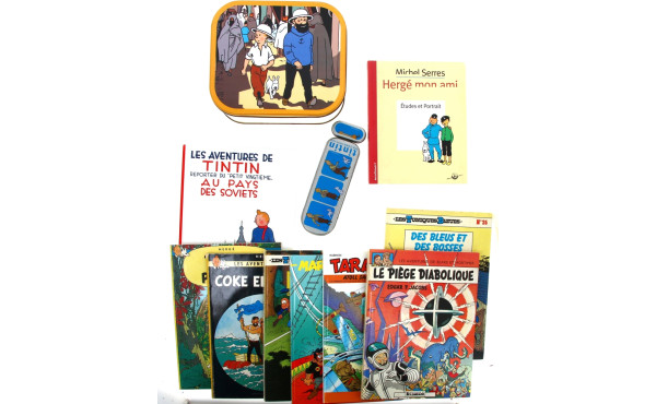 Thème TINTIN et divers - Lot comprenant 