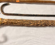 Lot de 3 cannes anciennes en liège, bois
