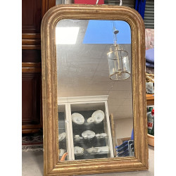 Miroir fin XIXème en bois et stuc doré, 