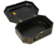 Coffret en bois laqué noir décor asiatiq