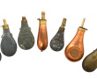 Collection de poires à poudre noire XIXe