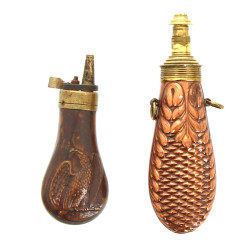 2 poires à poudre noire XIXe