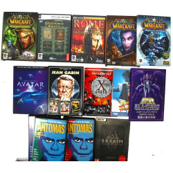 Lot de jeux Warcraft, films en DVD et 3 