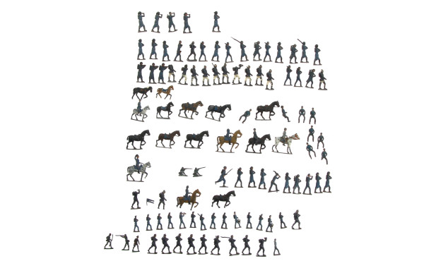 Figurines militaires en plomb peintes pé