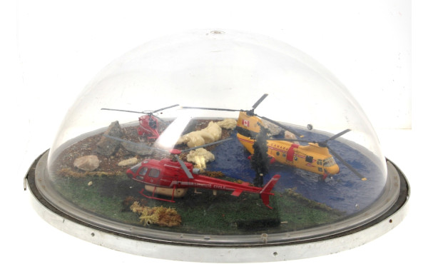 Diorama circulaire avec hélicoptères de 