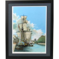 PELLERIN (Xxème) "Vue de Quimper", sérig