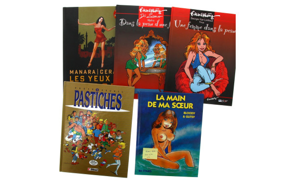 Lot de 5 BD adultes dont un dédicacé ave
