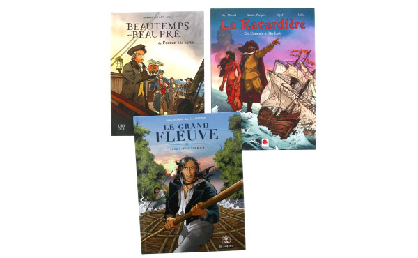 Lot de BD rigides dédicacées avec dessin