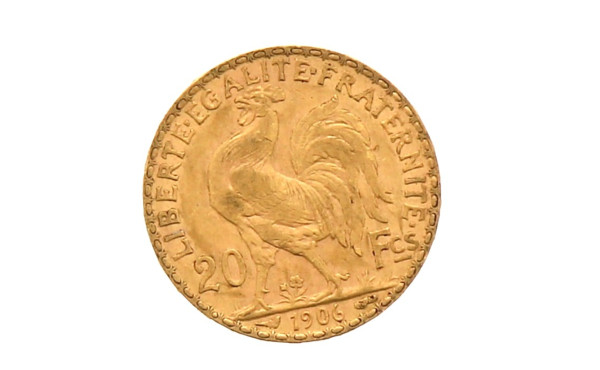 Pièce de 20 F or (non visible- stockée e