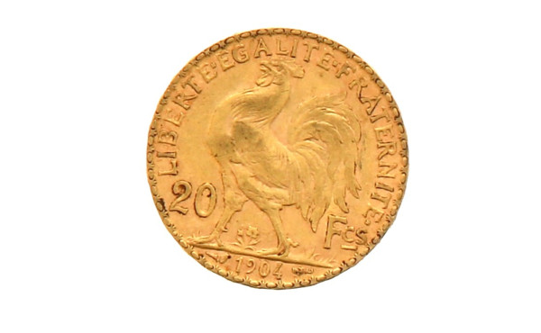 Pièce de 20 F or (non visible- stockée e