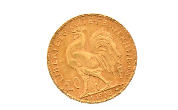 Pièce de 20 F or (non visible- stockée e