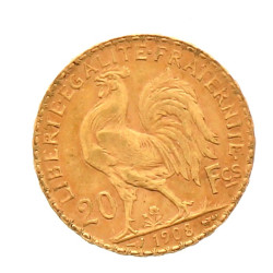 Pièce de 20 F or (non visible- stockée e
