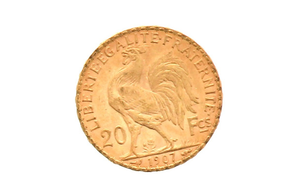 Pièce de 20 F or (non visible- stockée e