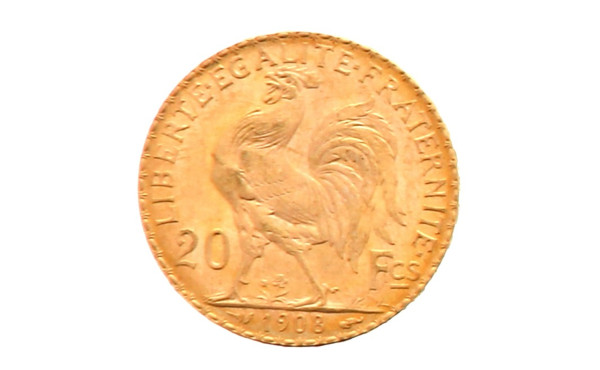 Pièce de 20 F or (non visible- stockée e