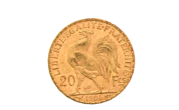 Pièce de 20 F or (non visible- stockée e