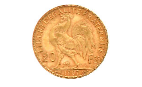 Pièce de 20 F or (non visible- stockée e