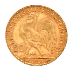 Pièce de 20 F or (non visible- stockée e