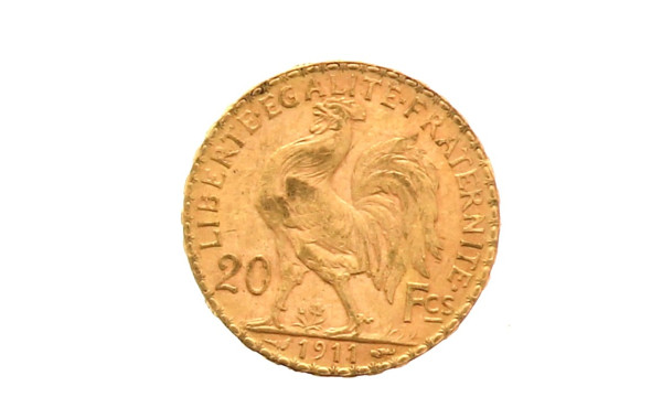 Pièce de 20 F or (non visible- stockée e