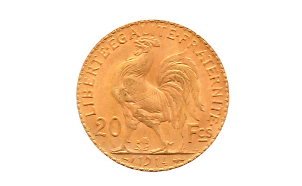 Pièce de 20 F or (non visible- stockée e