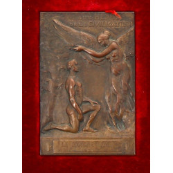 Lot de 2 médailles en bronze : 1) Pierre